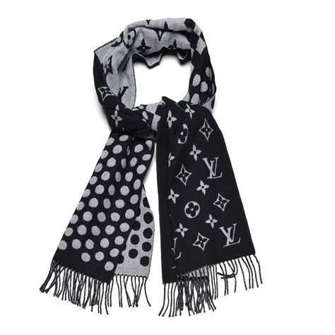 louis vuitton winter scarf black|Louis Vuitton wool cashmere scarf.